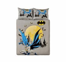 Karaca Home Pamuk Dört Mevsim 160 x 220 cm Lastikli Çizgi Kahraman Tek Kişilik Nevresim Takımı Gri