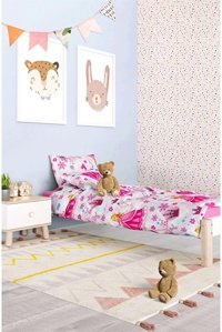 Mulberry Ranforce Kışlık 160 x 220 cm Prenses Tek Kişilik Nevresim Takımı Pembe