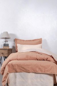 Ecocotton Pamuk Dört Mevsim 160 x 220 cm Düz Tek Kişilik Nevresim Takımı Terra