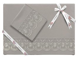 Çeyiz Diyarı Pamuk Dört Mevsim 165 x 225 cm Etnik Tek Kişilik Nevresim Takımı Gri