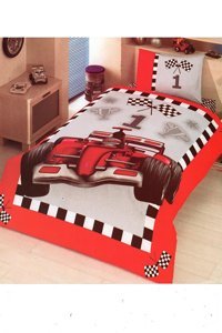Makiteks Pamuk Dört Mevsim 160 x 220 cm Araba Tek Kişilik Nevresim Takımı Çok Renkli
