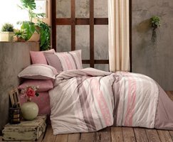 Nevresim Dünyası Ranforce Kışlık 160 x 220 cm Modern Tek Kişilik Nevresim Takımı Pembe