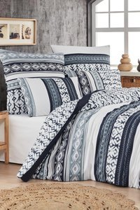 Mislina Home Pamuk Polyester Dört Mevsim 160 x 220 cm Desenli Tek Kişilik Nevresim Takımı Çok Renkli