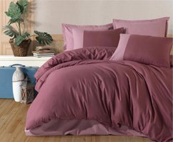 Clasy Ranforce Kışlık 160 x 220 cm Modern Tek Kişilik Nevresim Takımı Gül Kurusu