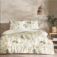 Taç Ranforce Dört Mevsim 160 x 220 cm Desenli Tek Kişilik Nevresim Takımı Sarı