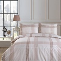 Altınbaşak Luxart Pamuk Dört Mevsim 160 x 220 cm Ekoseli Tek Kişilik Nevresim Takımı Bej