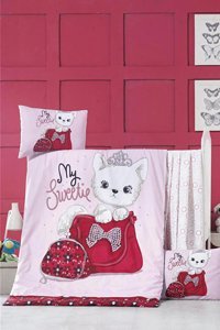 Depomaxx Pamuk Dört Mevsim 100 x 150 cm 3D Tek Kişilik Nevresim Takımı Pembe