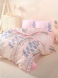 Komfort Home Ranforce Kışlık 160 x 220 cm Yaprak Tek Kişilik Nevresim Takımı Pembe