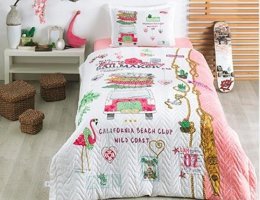 Clasy Pamuk Dört Mevsim 180 x 230 cm Modern Tek Kişilik Nevresim Takımı Pembe