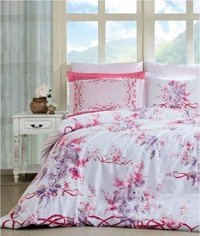 Özdilek Ranforce Kışlık 160 x 220 cm Çiçekli Tek Kişilik Nevresim Takımı Pembe