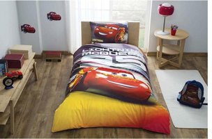 Taç Pamuk Dört Mevsim 160 x 220 cm Lastikli Araba Tek Kişilik Nevresim Takımı Çok Renkli