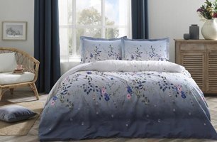 Özdilek Ranforce Kışlık 160 x 220 cm Çiçekli Tek Kişilik Nevresim Takımı Mavi