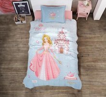 Clasy Pamuk Ranforce Dört Mevsim 180 x 230 cm Prenses Tek Kişilik Nevresim Takımı Mavi