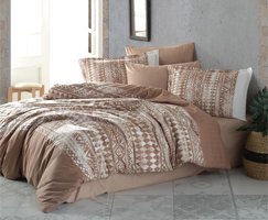 Clasy Ranforce Dört Mevsim 150 x 200 cm Modern Tek Kişilik Nevresim Takımı Kahve