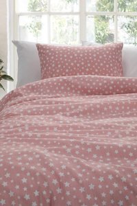 Favora Pamuk Dört Mevsim 160 x 220 cm Geometrik Tek Kişilik Nevresim Takımı Pudra
