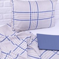 Bimotif Pamuk Kışlık 160 x 220 cm Çizgili Tek Kişilik Nevresim Takımı Mavi