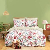 Karaca Home Pamuk Dört Mevsim 160 x 220 cm Çiçekli Tek Kişilik Nevresim Takımı Çok Renkli