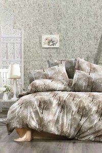 Depomaxx Pamuk Polyester Dört Mevsim 160 x 220 cm Çınar Tek Kişilik Nevresim Takımı Bej