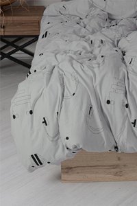 Noblanc Pamuk Dört Mevsim 150 x 200 cm Desenli Tek Kişilik Nevresim Takımı Beyaz