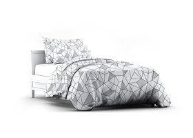 Makiteks Pamuk Dört Mevsim 160 x 220 cm Geometrik Tek Kişilik Nevresim Takımı Beyaz