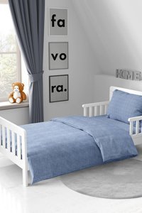 Favora Ranforce Dört Mevsim 160 x 220 cm Modern Tek Kişilik Nevresim Takımı Mavi