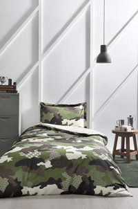 Özdilek Ranforce Kışlık 160 x 220 cm Kamuflaj Tek Kişilik Nevresim Takımı Yeşil