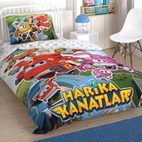 Taç Pamuk Dört Mevsim 120 x 200 cm Bebek Çocuk Tek Kişilik Nevresim Takımı Mavi