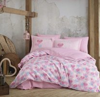 Hobby Kışlık 160 x 220 cm Kalp Tek Kişilik Nevresim Takımı Pembe