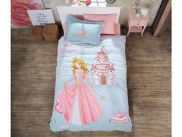 Clasy Ranforce Dört Mevsim 160 x 220 cm Prenses Tek Kişilik Nevresim Takımı Mavi