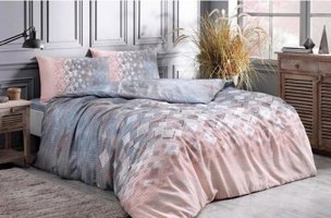 Özdilek Pamuk Polyester Kışlık 160 x 220 cm Geometrik Tek Kişilik Nevresim Takımı Pudra