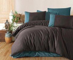 Clasy Ranforce Kışlık 160 x 220 cm Modern Tek Kişilik Nevresim Takımı Lacivert Siyah