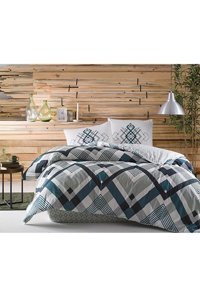 Taç Ranforce Kışlık 160 x 220 cm Geometrik Tek Kişilik Nevresim Takımı Yeşil