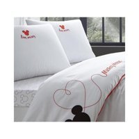 Taç Kışlık 200 x 220 cm Çizgi Kahraman Çift Kişilik Nevresim Takımı Beyaz