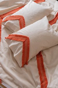 Vivamaison Keten Dört Mevsim 200 x 220 cm Düz Çift Kişilik Nevresim Takımı Kiremit