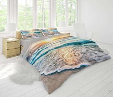 Asel Evim Pamuk Dört Mevsim 200 x 220 cm 3D Çift Kişilik Nevresim Takımı Gri Mavi
