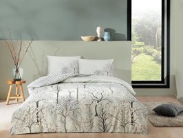 Nevresim Dünyası Ranforce Dört Mevsim 200 x 220 cm Lastikli Çizgili Çift Kişilik Nevresim Takımı Yeşil