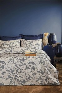 İssimo Home Pamuk Saten Dört Mevsim 200 x 220 cm Desenli Çift Kişilik Nevresim Takımı Bej
