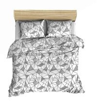 Makiteks Pamuk Dört Mevsim 200 x 220 cm Geometrik Çift Kişilik Nevresim Takımı Gri