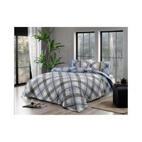 Taç Pamuk Polyester Dört Mevsim 220 x 230 cm Düz Çift Kişilik Nevresim Takımı Mavi