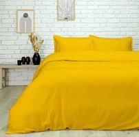Nevresim Dünyası Saten Dört Mevsim 200 x 220 cm Çizgili Çift Kişilik Nevresim Takımı Sarı