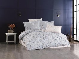 Hobby Pamuk Dört Mevsim 200 x 220 cm Çiçekli Çift Kişilik Nevresim Takımı Lacivert