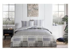 Taç Ranforce Dört Mevsim 200 x 220 cm Geometrik Çift Kişilik Nevresim Takımı Mavi