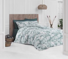 Acto Ranforce Dört Mevsim 200 x 220 cm Kareli Çift Kişilik Nevresim Takımı Yeşil