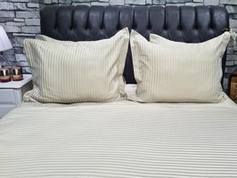 Çeyiz Diyarı Pamuk Dört Mevsim 200 x 220 cm Çizgili Çift Kişilik Nevresim Takımı Kahverengi
