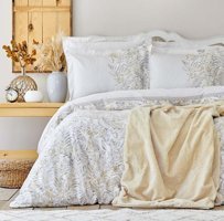 Karaca Home Pamuk Dört Mevsim 200 x 220 cm Çiçekli Çift Kişilik Nevresim Takımı Gri