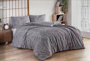 T.Concept Pamuk Polyester Dört Mevsim 200 x 220 cm Çiçekli Çift Kişilik Nevresim Takımı Beyaz Gri