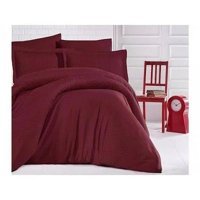 Özdilek Saten Kışlık 200 x 220 cm Düz Çift Kişilik Nevresim Takımı Bordo