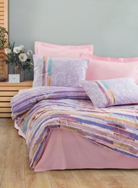 Cotton Box Ranforce Dört Mevsim 200 x 220 cm Batik Çift Kişilik Nevresim Takımı Pembe