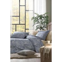 Nevresim Dünyası Ranforce Kışlık 200 x 220 cm Çiçekli Çift Kişilik Nevresim Takımı Mavi