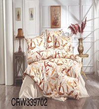 More Home Pamuk Dört Mevsim 200 x 220 cm Yaprak Çift Kişilik Nevresim Takımı Krem
